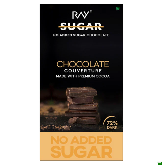RAY CHOCOLATE COUVERTURE 72 DARK 80GM