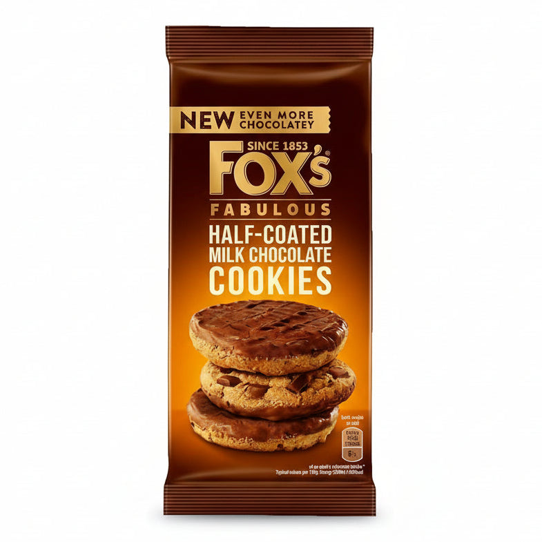 FOX COOKIES 180GM HALF COATED