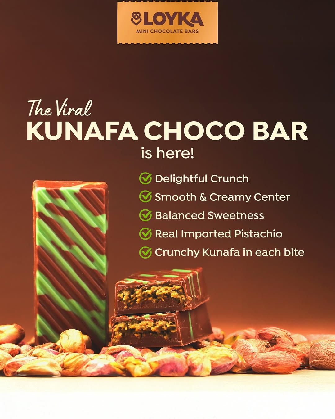 Loyka Kunafa Choco Bar