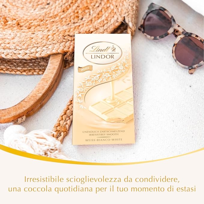 LINDT LINDOR BAR WHITE 100GM