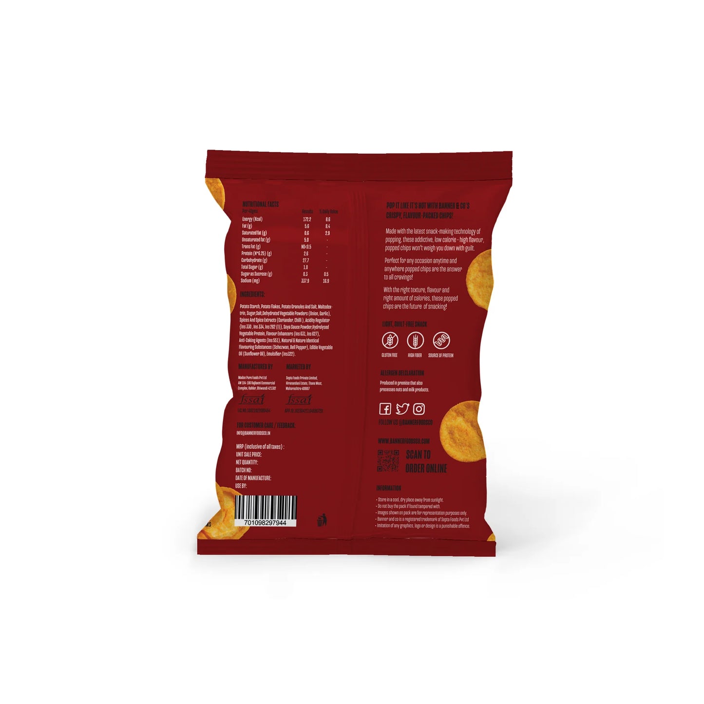 Banner Co Sweet Sriracha Popped Potato Chips 40G