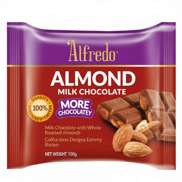 ALFREDO BAR ALMOND MILK CHOCOLATE 100GM