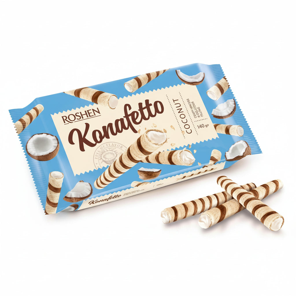 Roshen Konafetto Coconut Wafer rolls