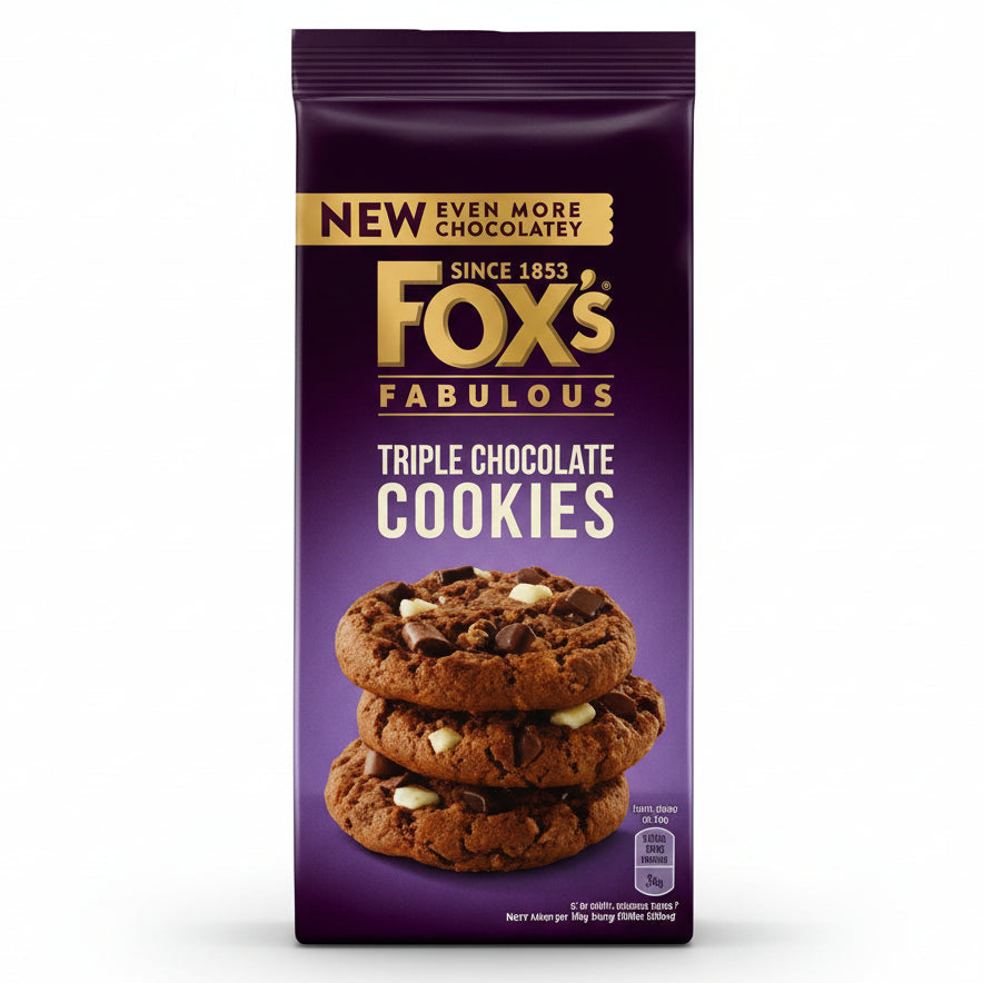 FOX COOKIES 180GM TRIPLE CHOCOLATE
