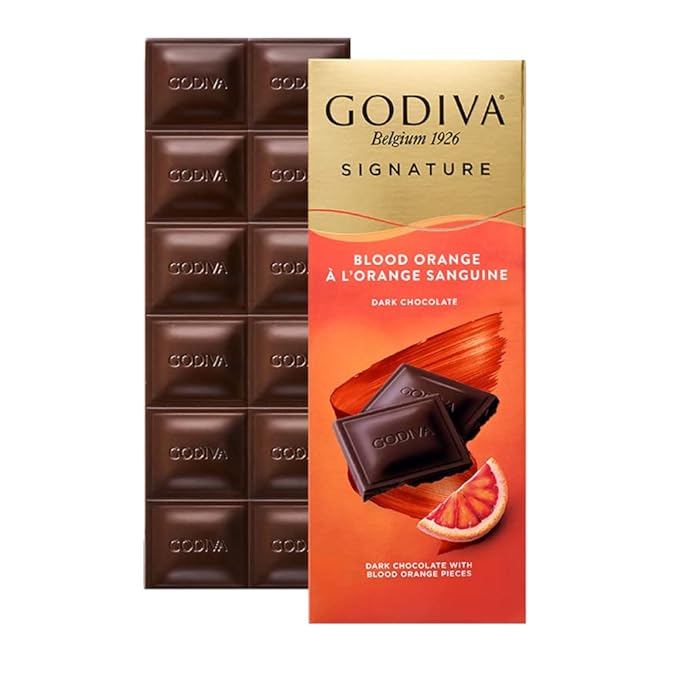Godiva Dark Chocolate with Blood Orange Pieces 90G