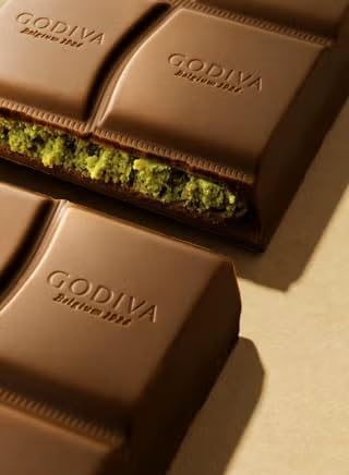Godiva Pistachio & Kunafah Dark Chocolate Belgium 1926