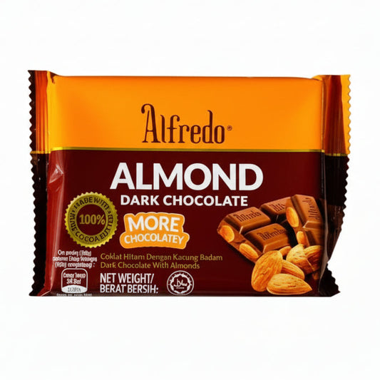 ALFREDO BAR ALMOND DARK CHOCOLATE 100GM