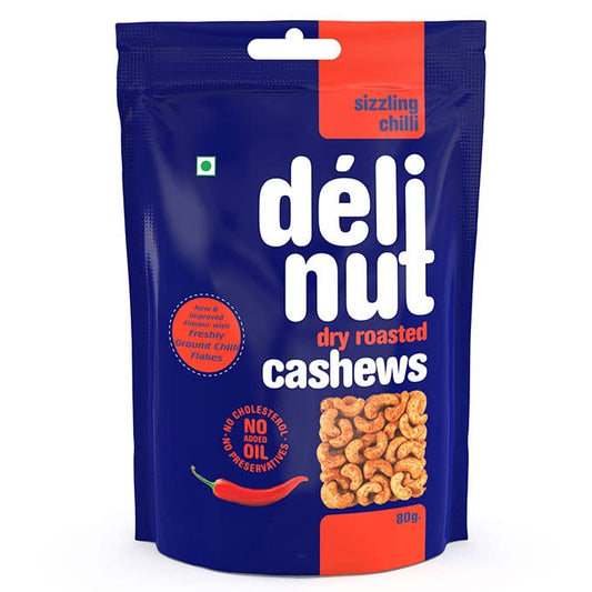 DELINUT SIZZLING CHILLI CASHEWS 80G