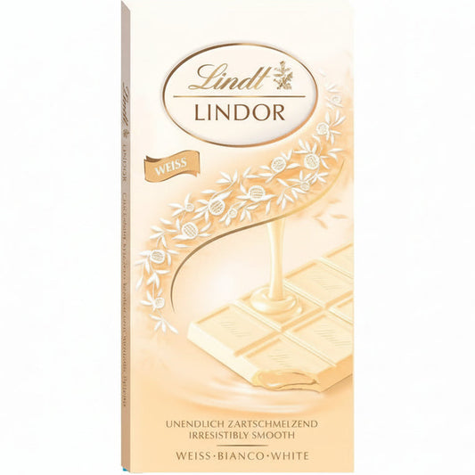 LINDT LINDOR BAR WHITE 100GM