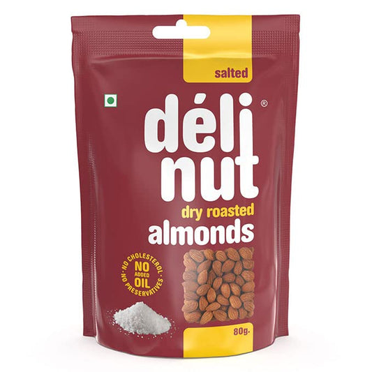 DELINUT SALTED ALMONDS 80G