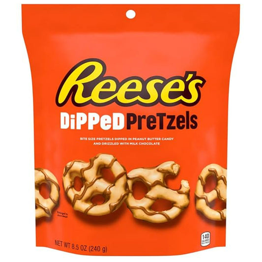 REESES DIPPED PRETZELS MILK CHOCOLATE 240G
