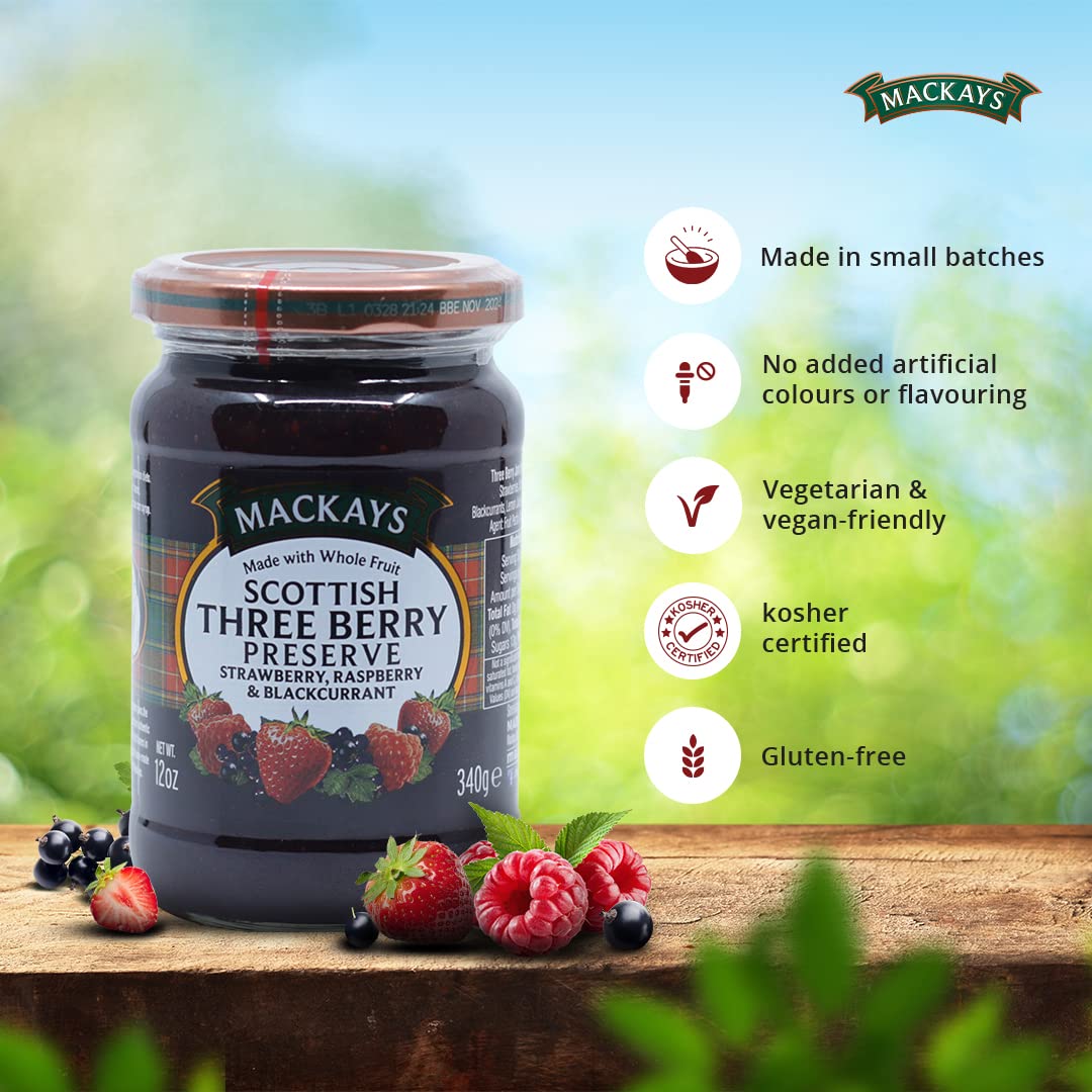 Mackays Scottish Three Berry Preserve 340gm