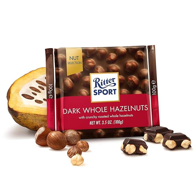 RITTER SPORT DARK WHOLE HAZELNUTS 100G