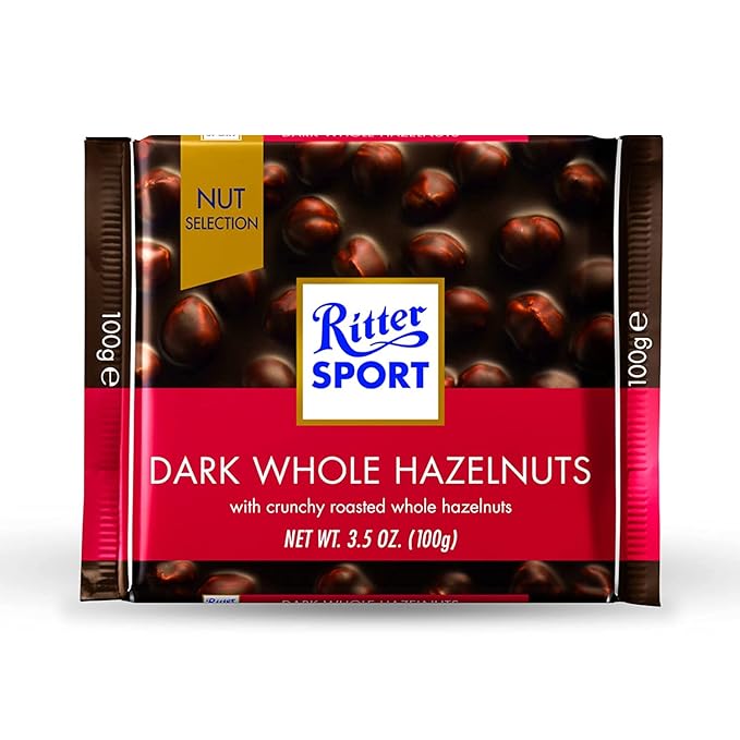 RITTER SPORT DARK WHOLE HAZELNUTS 100G