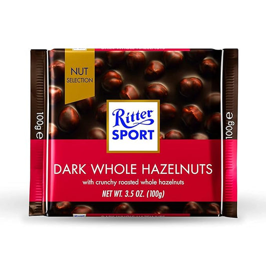 RITTER SPORT DARK WHOLE HAZELNUTS 100G