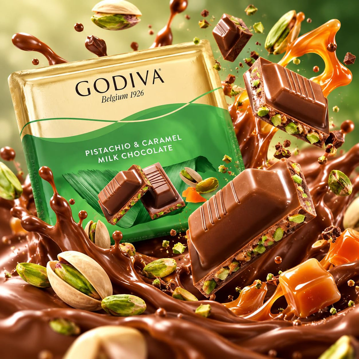 GODIVA SIGNATURE BAR PISTACHIO & CARAMEL 60G