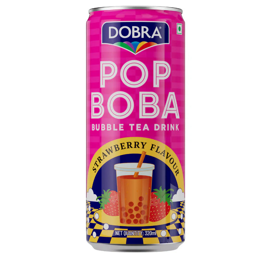 Dobra Pop Boba Bubble Tea Strawberry