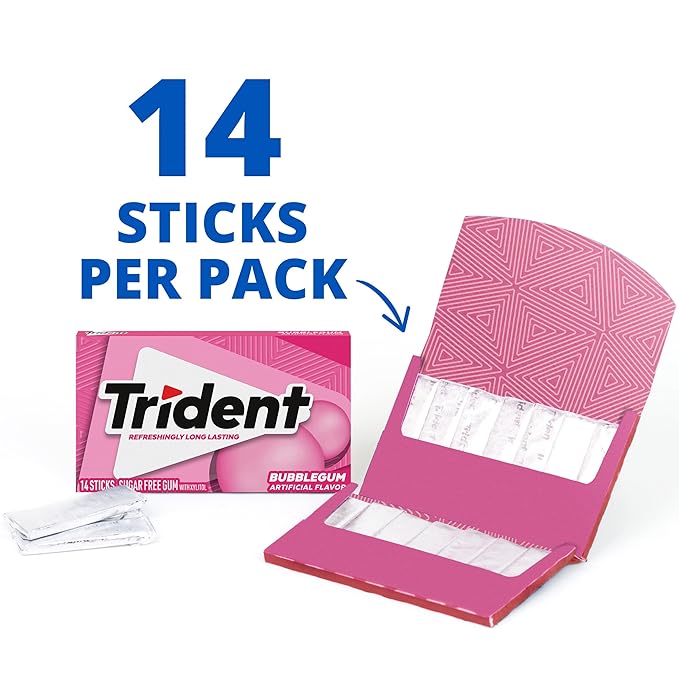 Trident Bubble Gum(14 STICKS)