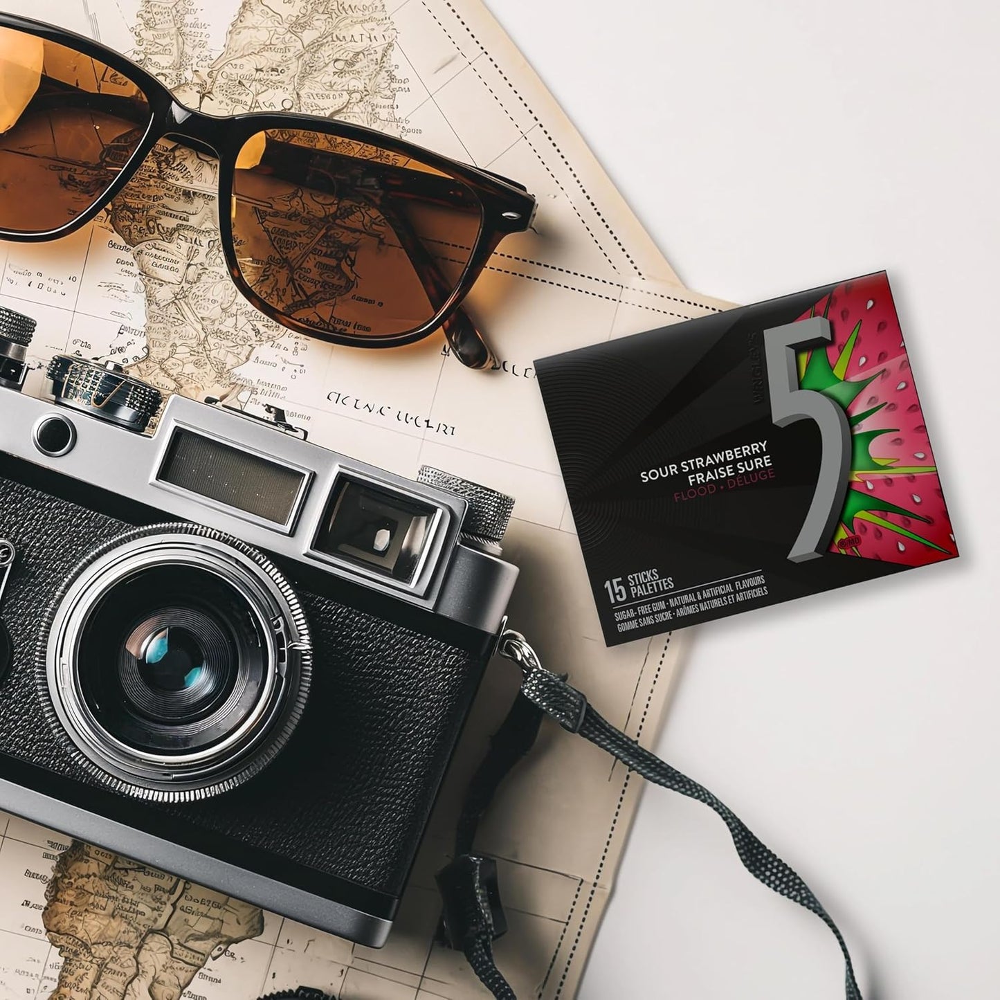 5 Gum Sour Strawberry