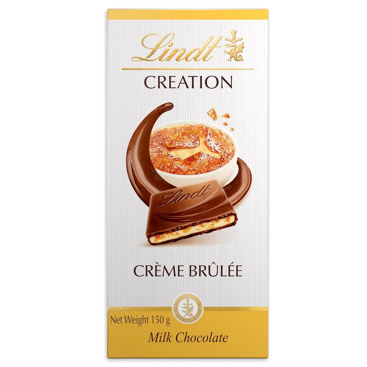 LINDT CREATION BAR CREME BRULEE 150GM