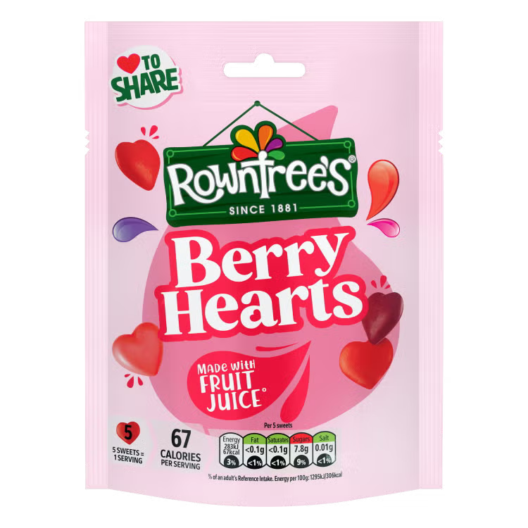 Rowntrees Berry Hearts 115G