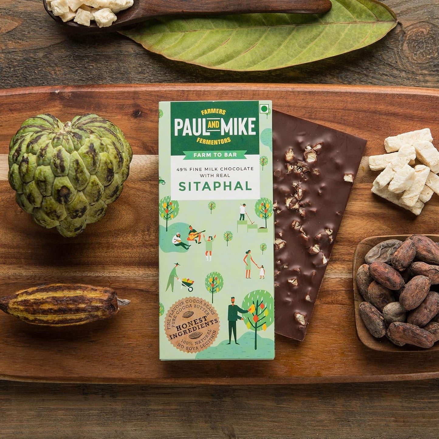 Paul & Mike  Milk Sitaphal Chocolate 68G