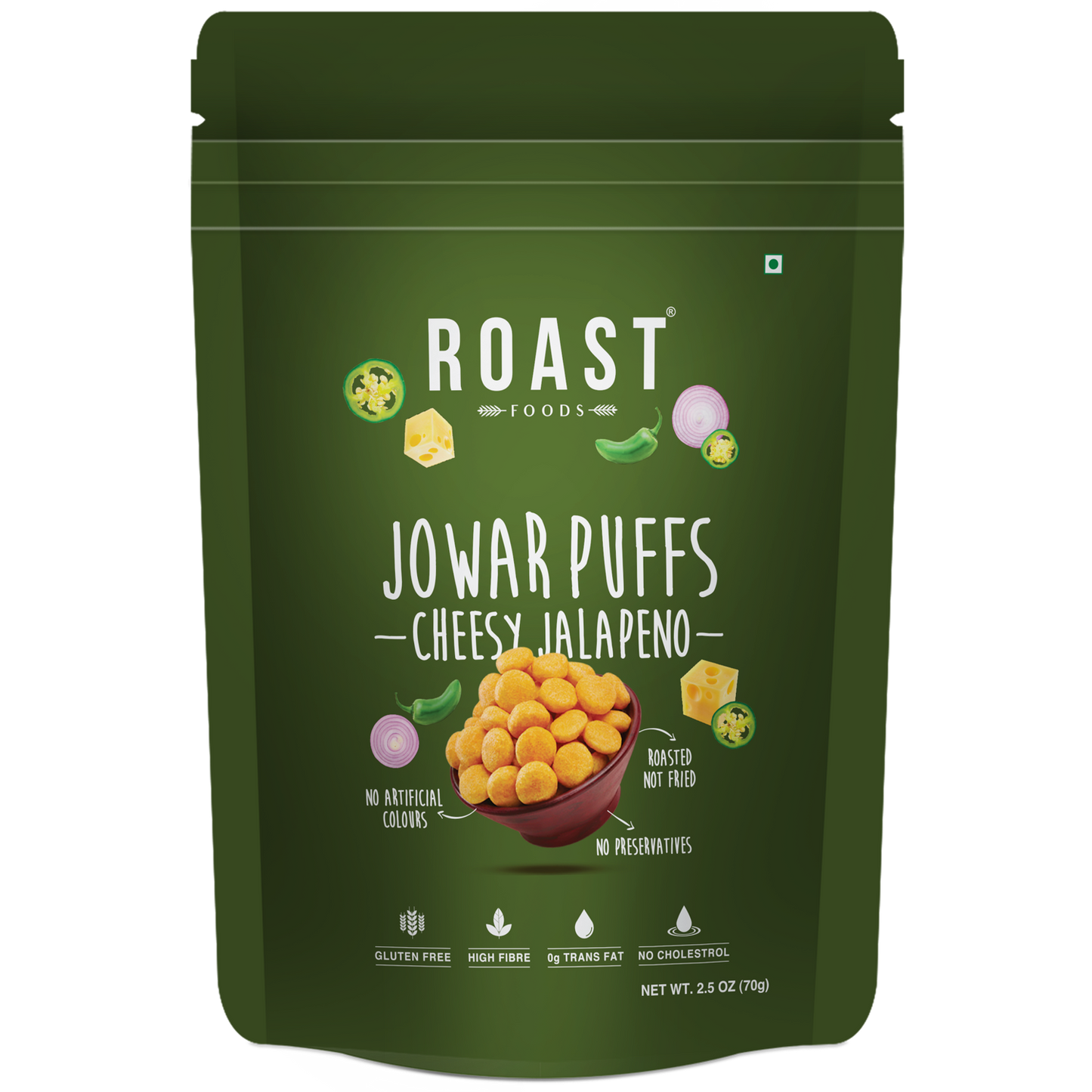 Roast Jowar Puffs Cheesy Jalapeno