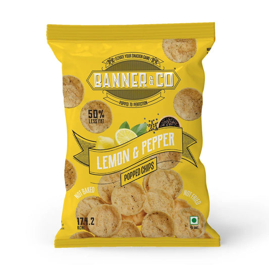Banner Co Lemon pepper Popped Potato Chips 40G