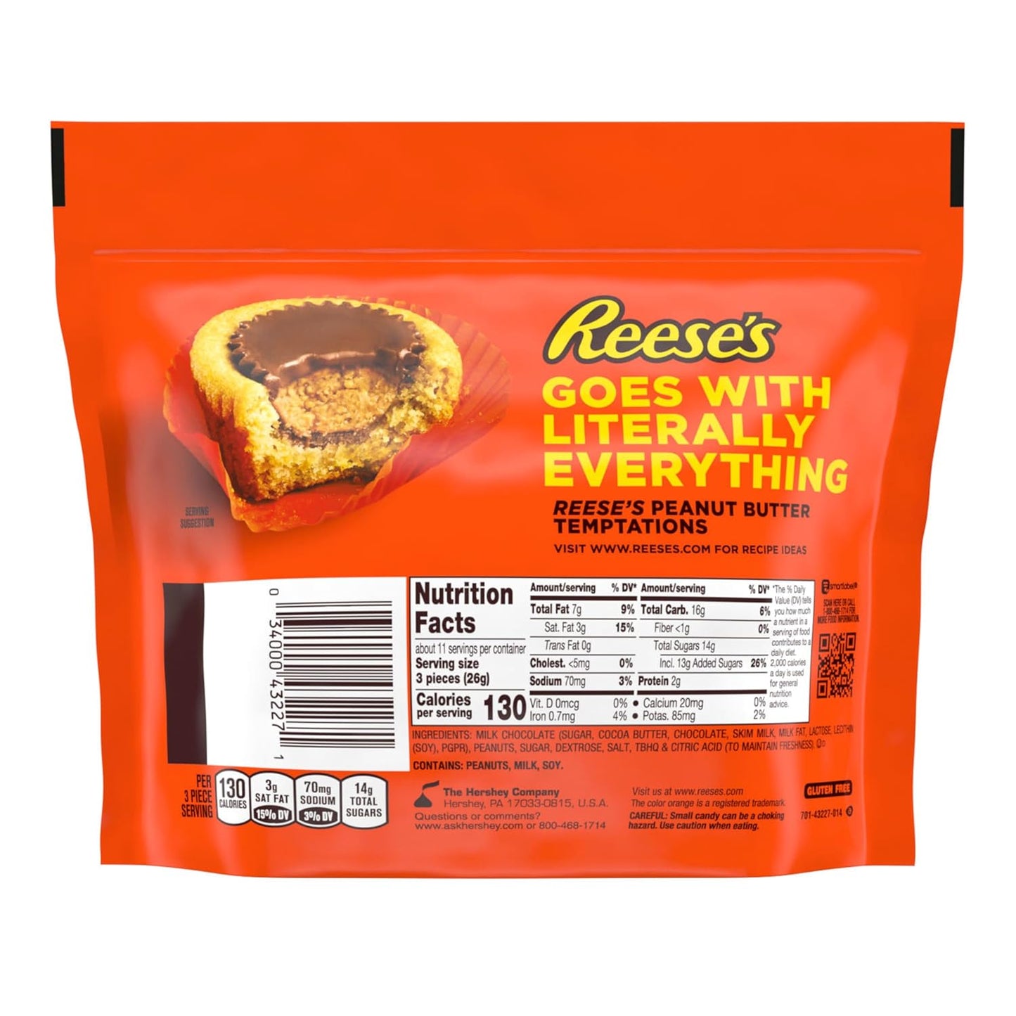 Reese's Miniature Cups Milk Chocolate & Peanut Butter Share Pack, 297 Grams