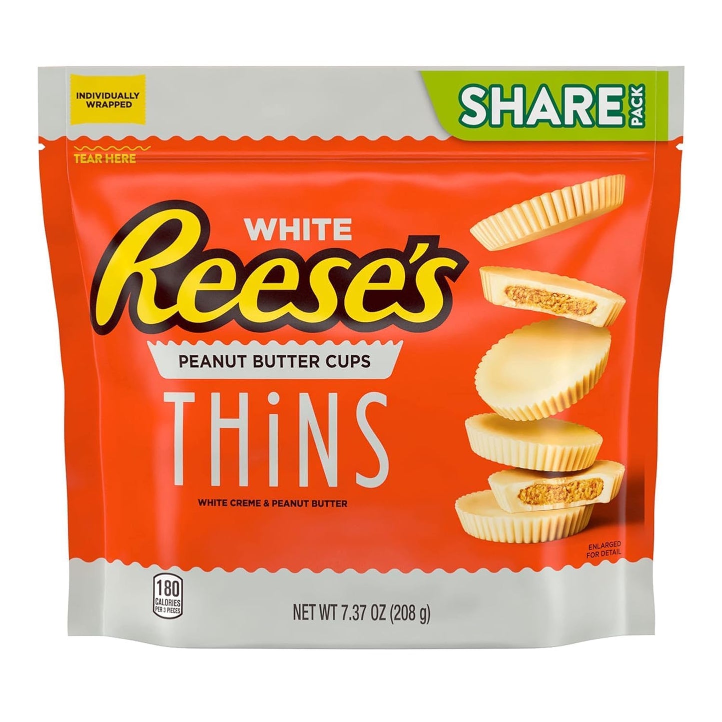 Reesess Thins White Chocolate Creme Smooth Rich Peanut Butter Cups Share Pack 208gm