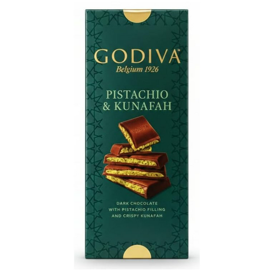 Godiva Pistachio & Kunafah Dark Chocolate Belgium 1926