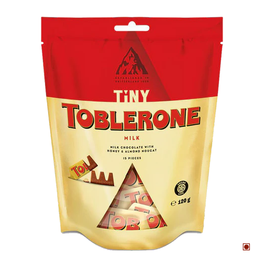 Toblerones Tiny Milk Chocolate with Honey, Almond Nougat, 15 Pieces, 120g