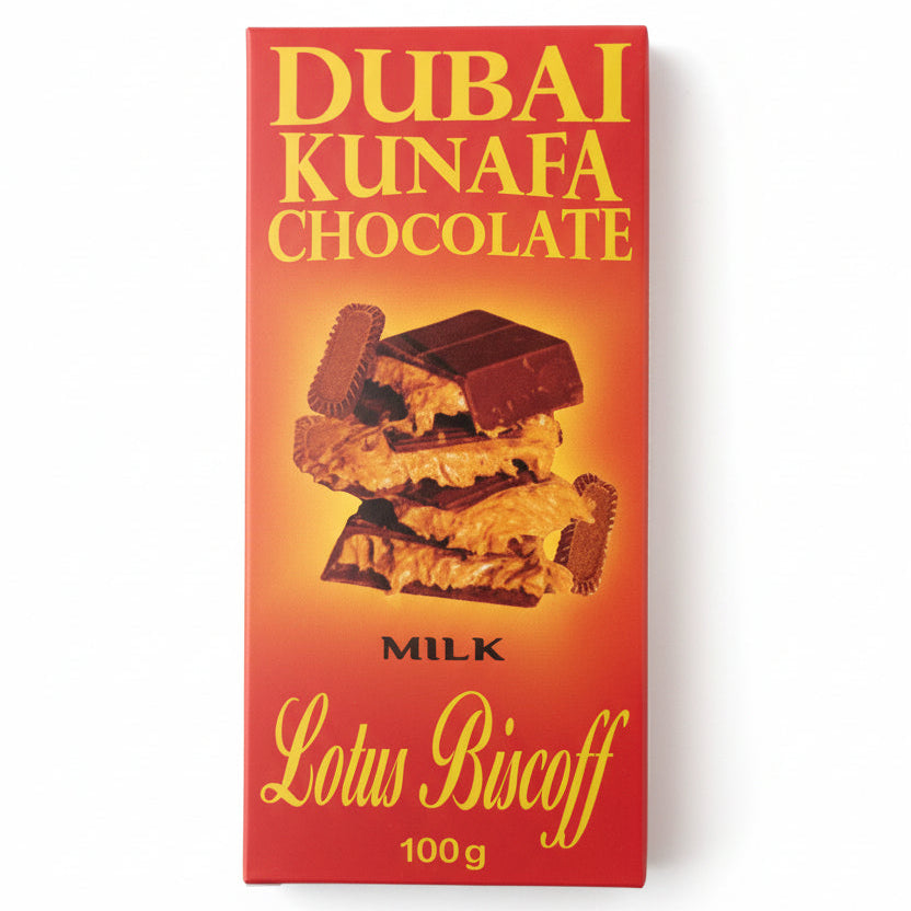 DUBAI KUNAFA MILK CHOCOLATE LOTUS BISCOFF