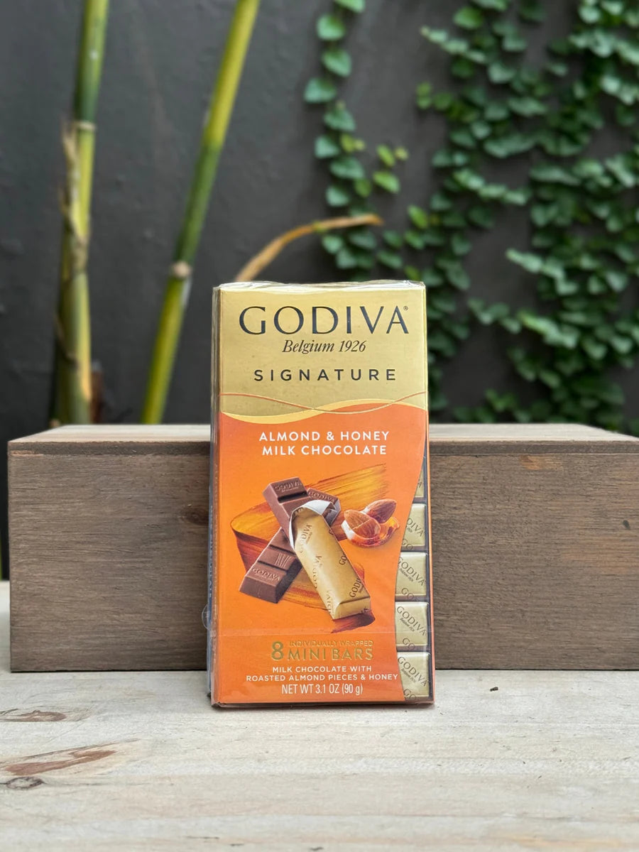 Godiva Signature Almond & Honey Milk chocolate  90g  ( 8 mini bars)
