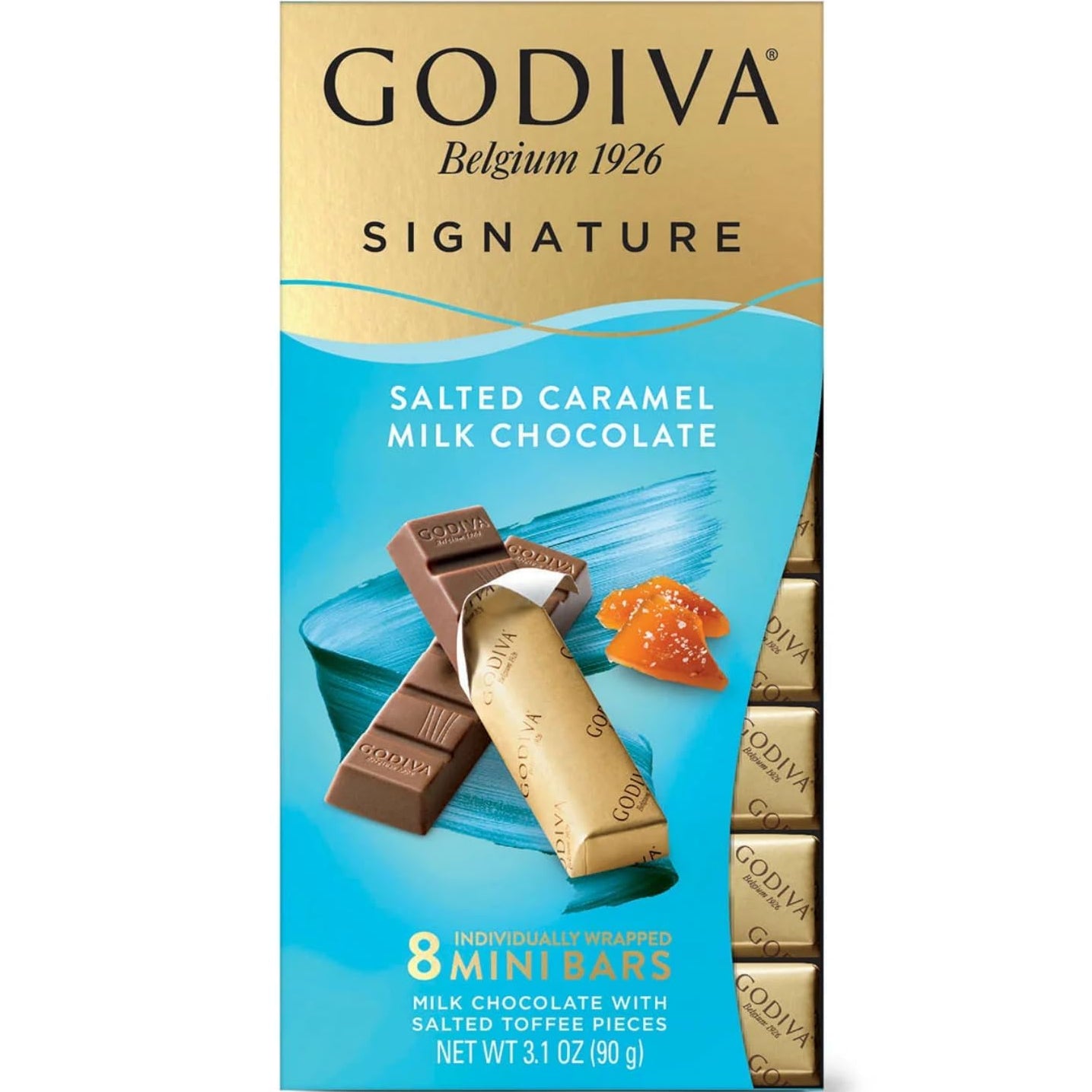Godiva Salted Caramel Milk Chocolate 90 G(8 mini bars)