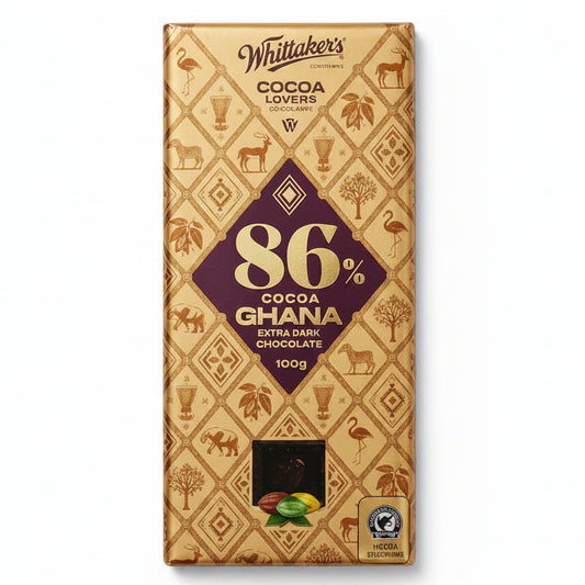 WHITTAKERS BAR 86 COCOA GHANA BLEND 100GM