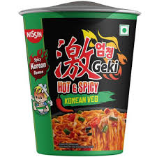 Nissin Geki Korean Ramen Spicy Veg Instant Noodles, 80gm